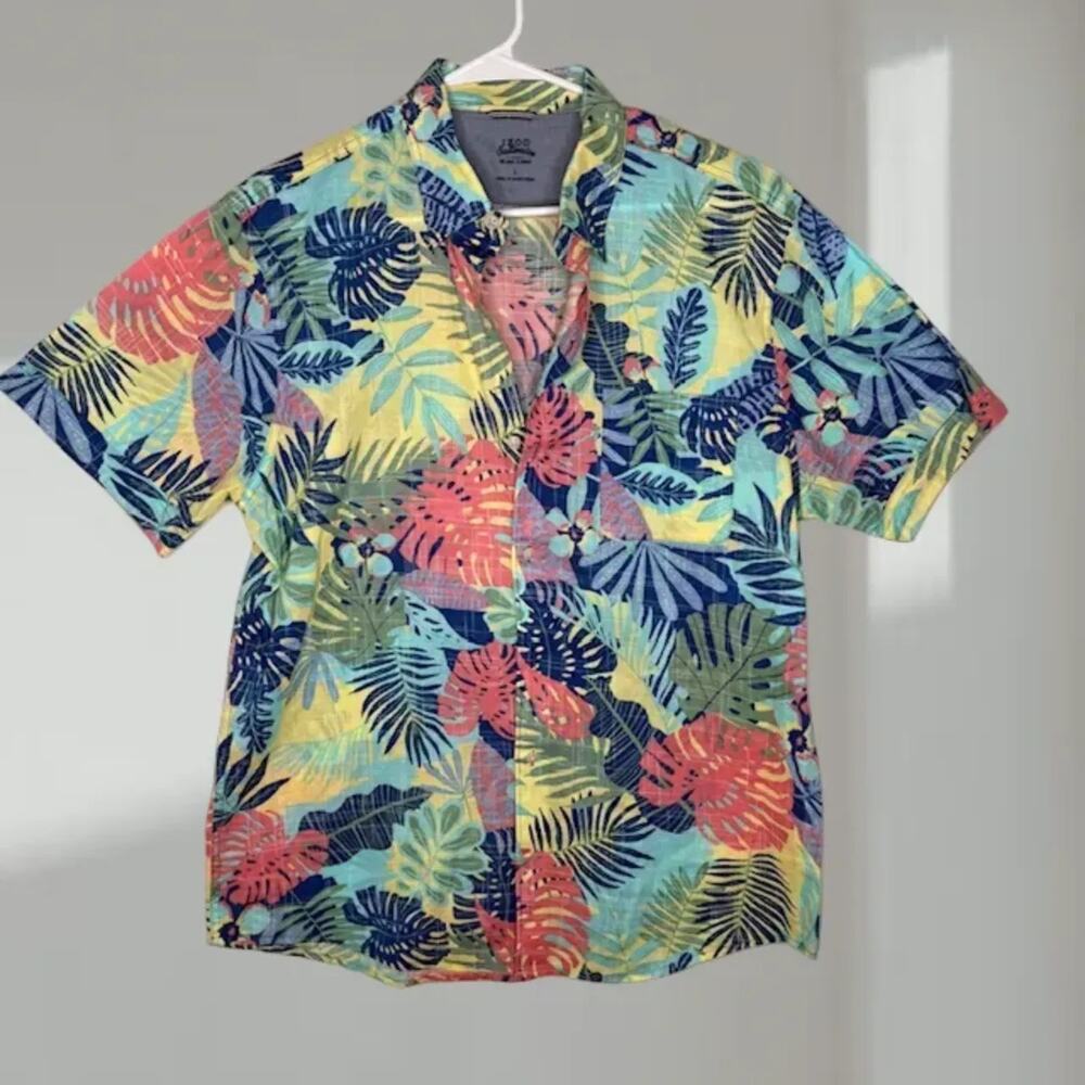 IZOD Saltwater Tropical Button-Up Shirt – Multicolor (Men’s Large)
